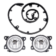 3-Piece Kit Front, Driver and Passenger Side Halogen Fog Light, With bulb(s), Includes (2) Fog Light and (1) Valance
