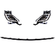 2013 Hyundai Elantra - 3-Piece Kit Front, Driver and Passenger Side, Lower Halogen Fog Light, With bulb(s), USA Built Vehicle, OE Replacement  Includes (2) Fog Lights and (1) Valance