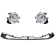 3-Piece Kit Front, Driver and Passenger Side Halogen Fog Light, With bulb(s), Includes (2) Fog Light and (1) Valance