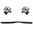 3-Piece Kit Front, Driver and Passenger Side Halogen Fog Light, Without bulb(s), Sedan, Includes (2) Fog Light and (1) Valance