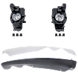 3-Piece Kit Driver and Passenger Side Halogen Fog Light, With bulb(s), Includes (1) Fog Light and (2) Valance