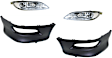 4-Piece Kit Front, Driver and Passenger Side, Lower Valance, Side Spoiler, Primed, Includes (2) Fog Light and (2) Valance