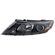2014-2015 Kia Optima - 4-Piece Kit Halogen Headlights, With bulb(s), Sedan, Includes (2) Bumper Trim and (2) Headlight