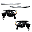 4-Piece Kit Driver and Passenger Side Halogen Headlight, With bulb(s), OE Replacement, Includes (2) Bumper Trim and (2) Headlight
