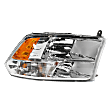 4-Piece Kit, Driver and Passenger Side Halogen Headlight, With bulb(s), OE Replacement, Includes (2) Bumper Trim and (2) Headlight