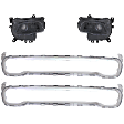4-Piece Kit Driver and Passenger Side Halogen Headlight, With bulb(s), OE Replacement, Includes (2) Bumper Trim and (2) Headlight