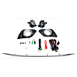 2-Piece Kit Front, Driver and Passenger Side Halogen Fog Light, With bulb(s), Includes (1) Bumper Trim and (1) Fog Light