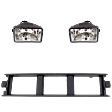 3-Piece Kit, Front, Driver and Passenger Side Halogen Fog Light, With bulb(s), Includes (1) Bumper Trim and (2) Fog Light