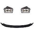 3-Piece Kit, Front, Driver and Passenger Side Halogen Fog Light, With bulb(s), Includes (1) Bumper Trim and (2) Fog Light