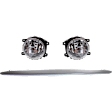 3-Piece Kit, Front, Driver and Passenger Side Halogen Fog Light, With bulb(s), For Models With Type B Fog Lights, Includes (1) Bumper Trim and (2) Fog Light
