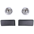 3-Piece Kit Front, Driver and Passenger Side Halogen Fog Light, With bulb(s), Includes (1) Bumper Trim and (2) Fog Light