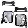 4-Piece Kit, Front, Driver and Passenger Side Halogen Fog Light, With bulb(s), Includes (2) Bumper Trim and (2) Fog Light