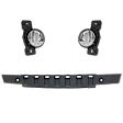 3-Piece Kit, Front, Driver and Passenger Side LED Fog Light, With bulb(s), For Models With Type 1 Bumper, Includes (1) Bumper Trim and (2) Fog Light