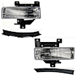 2001 Ford F-150 Lightning - 4-Piece Kit Front, Driver and Passenger Side Halogen Fog Light, With bulb(s), OE Replacement  Includes (2) Bumper Trim and (2) Fog Light