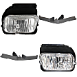 2004 Chevrolet Silverado 1500 - 4-Piece Kit Front, Driver and Passenger Side Halogen Fog Light, With bulb(s), Production Date Up To January 02 2004, Includes (2) Bumper Trim and (2) Fog Light