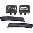 4-Piece Kit, Front, Driver and Passenger Side LED Fog Light, With bulb(s), Includes (2) Bumper Trim and (2) Fog Light