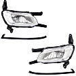 4-Piece Kit, Front, Driver and Passenger Side Halogen Fog Light, With bulb(s), Korea or USA Built Vehicle, Includes (2) Bumper Trim and (2) Fog Light