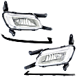 4-Piece Kit, Front, Driver and Passenger Side Halogen Fog Light, With bulb(s), Korea or USA Built Vehicle, CAPA Certified, Includes (2) Bumper Trim and (2) Fog Light