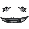 3-Piece Kit Front, Driver and Passenger Side Halogen Fog Light, With bulb(s), Includes (2) Fog Light and (1) Valance