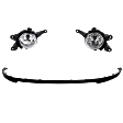 3-Piece Kit Front, Driver and Passenger Side Halogen Fog Light, With bulb(s), Includes (2) Fog Light and (1) Valance