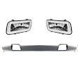 3-Piece Kit Front, Driver and Passenger Side Halogen Fog Light, With bulb(s), Includes (2) Fog Light and (1) Valance