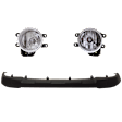 3-Piece Kit Front, Driver and Passenger Side Halogen Fog Light, With bulb(s), Includes (2) Fog Light and (1) Valance