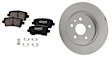 Rear Brake Disc and Pad Kit, G-Coated, Plain Surface