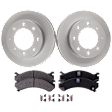 Front Brake Disc and Pad Kit, Plain Surface