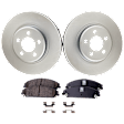 Front Brake Disc and Pad Kit, Plain Surface