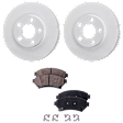 Front Brake Disc and Pad Kit, G-Coated, Plain Surface