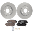 Front Brake Disc and Pad Kit, Plain Surface