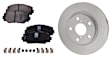 2013 Toyota RAV4 - 2-Wheel Set Front Brake Disc and Pad Kit, Plain Surface, GAS, For Models With 275mm Front Disc, 2.5L 4Cyl, Includes (2) Brake Disc and (1) Brake Pad Set