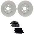 Front Brake Disc and Pad Kit, G-Coated, Plain Surface