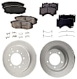 Front and Rear Brake Disc and Pad Kit, Plain Surface