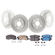 Front and Rear Brake Disc and Pad Kit, G-Coated, Plain Surface