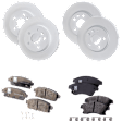 Front and Rear Brake Disc and Pad Kit, G-Coated, Plain Surface