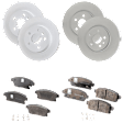 Front and Rear Brake Disc and Pad Kit, G-Coated, Plain Surface