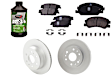 Front and Rear Brake Disc and Pad Kit, G-Coated, Plain Surface