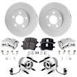 Front Brake Disc and Pad Kit, Plain Surface, FWD