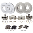 Front and Rear Brake Disc and Pad Kit, G-Coated, Plain Surface, FWD