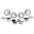 Front and Rear Brake Disc and Pad Kit, Plain Surface