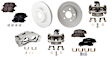 Front and Rear Brake Disc and Pad Kit, G-Coated, Plain Surface, FWD