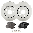 Front Brake Disc and Pad Kit, G-Coated, Plain Surface