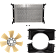 4-Piece Kit Radiator, 6.0L Engine, includes Radiator Fan Blade, and Fan Shroud