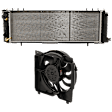 2-Piece Kit Radiator, includes Radiator Fan