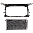 2-Piece Kit Radiator Support Assembly, Sedan, Japan/USA Built Vehicle, includes A/C Condenser