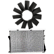 2-Piece Kit Radiator, includes Radiator Fan Blade