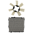 2-Piece Kit Radiator, 2.7L Engine, includes Radiator Fan Blade