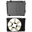 3-Piece Kit Radiator, 2.4L/2.7L Engine, includes Fan Shroud, and Radiator Fan Blade