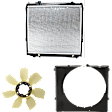 3-Piece Kit Radiator, 3.4L Engine, Extended Cab Pickup/Standard Cab Pickup, includes Fan Shroud, and Radiator Fan Blade